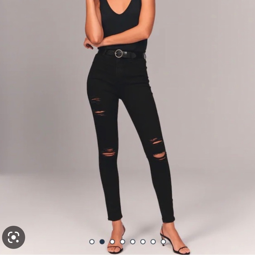 Abercrombie Black Ripped Skinny Jeans